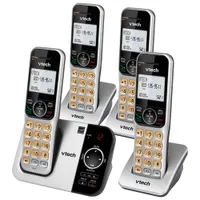 Téléphone sans fil DECT 6.0 à 4 combinés de VTech avec répondeur et afficheur (CS5329-4) - Argenté/Noir - Exclusivité de Best Buy