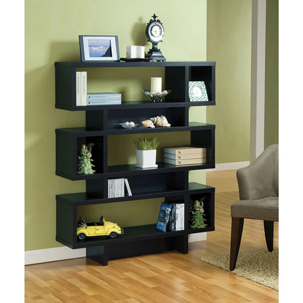 Brassex 53" 3-Shelf Bookcase - Black