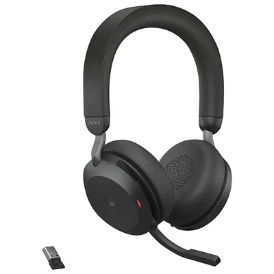 Jabra Evolve2 75 On-Ear Noise Cancelling Bluetooth Headphones - Black