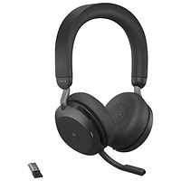 Jabra Evolve2 75 On-Ear Noise Cancelling Bluetooth Headphones - Black