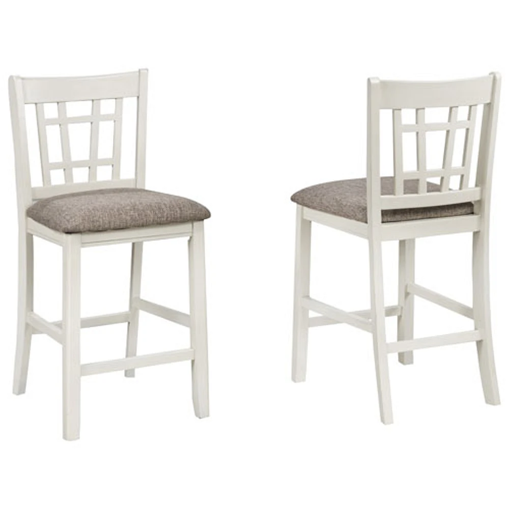 Tavern Contemporary Counter Height Barstool - Set of 2 - White