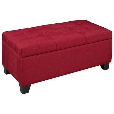 Pouf de rangement contemporain rectangulaire - Rouge