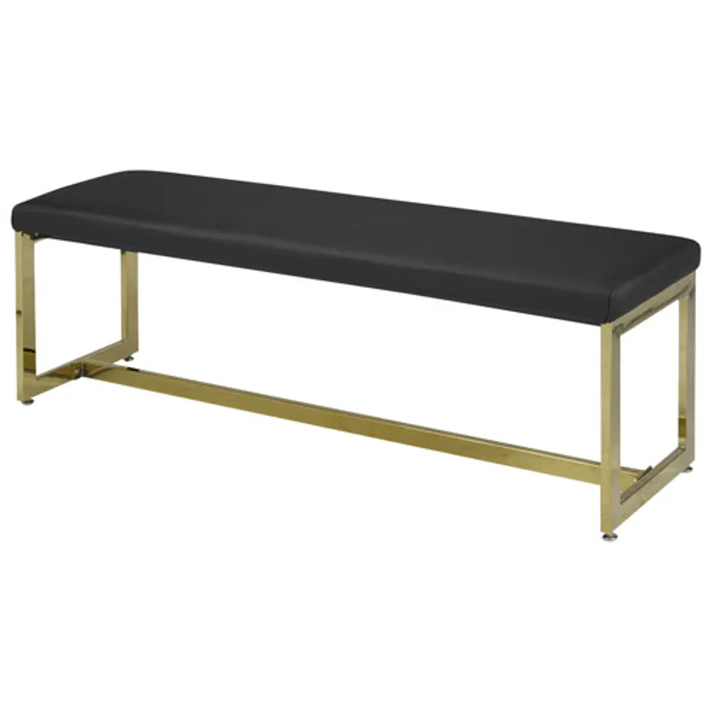 Cheyenne Contemporary Bench Ottoman - Black/Gold