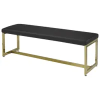 Cheyenne Contemporary Bench Ottoman - Black/Gold