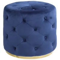 Aeron Tufted Contemporary Footrest Ottoman - Navy