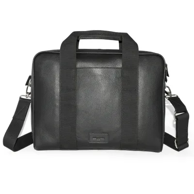 Club Rochelier Leather Top Handle Briefcase Black