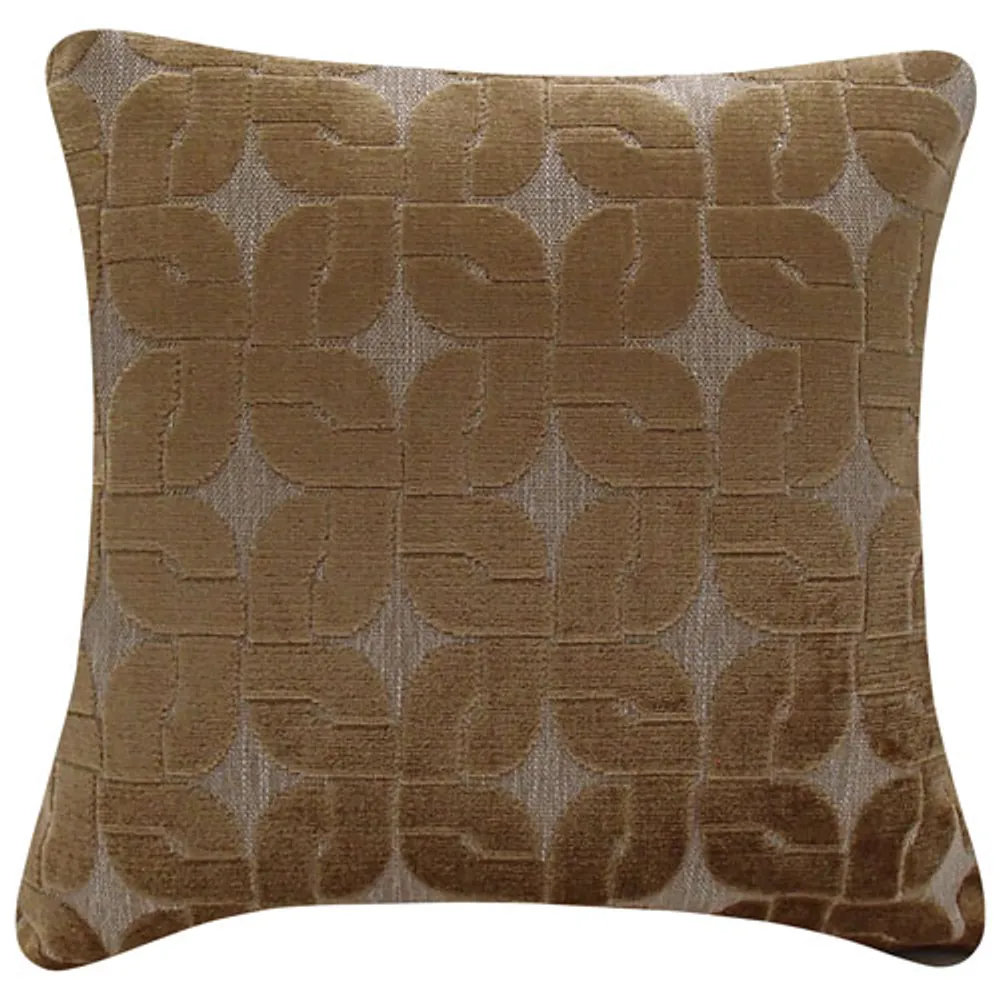 Millano Collection Haven 20" Square Luxury Feather Decorative Pillow Cushion - Gold/Beige