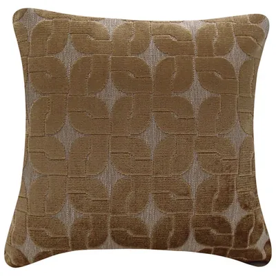 Millano Collection Haven 20" Square Luxury Feather Decorative Pillow Cushion - Gold/Beige