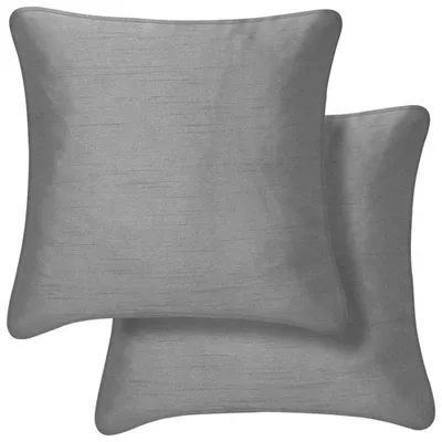 Millano Collection 18" Faux Silk Luxury Decorative Pillow Cushion - Pewter - 2 Pack