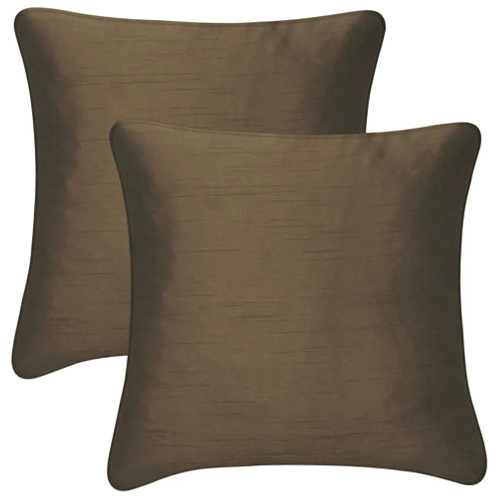 Millano Collection 18" Faux Silk Luxury Decorative Pillow Cushion - Taupe - 2 Pack