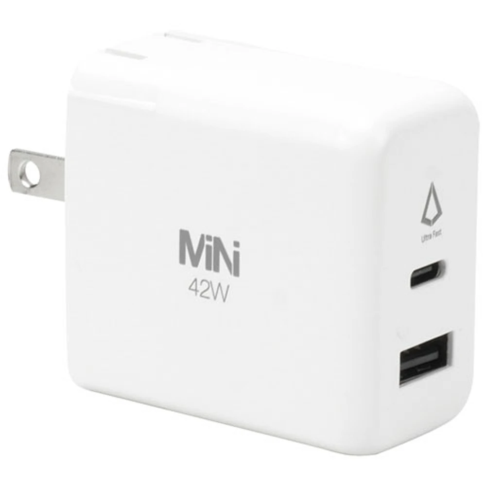 LBT 42W USB-C/USB-A Duo PD GaN Wall Charger - White