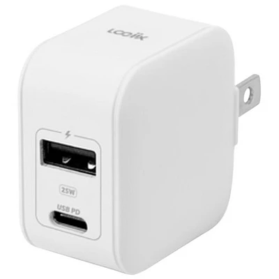 Adaptateur USB-C/USB-A de 25 W Power Plus Duo de LOGiiX (LGX-13306) - Blanc