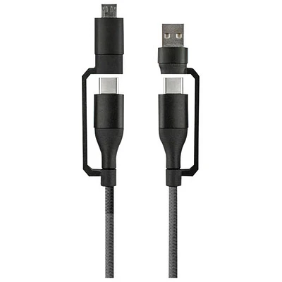 LOGiiX 1.5m (5 ft.) USB-C to USB-C Cable with USB-A/MicroUSB Connectors (LGX-13092) - Black