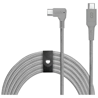 LOGiiX Piston Connect 3m (10 ft.) Braided USB-C to USB-C Charge Cable (LGX-13238) - Graphite Grey