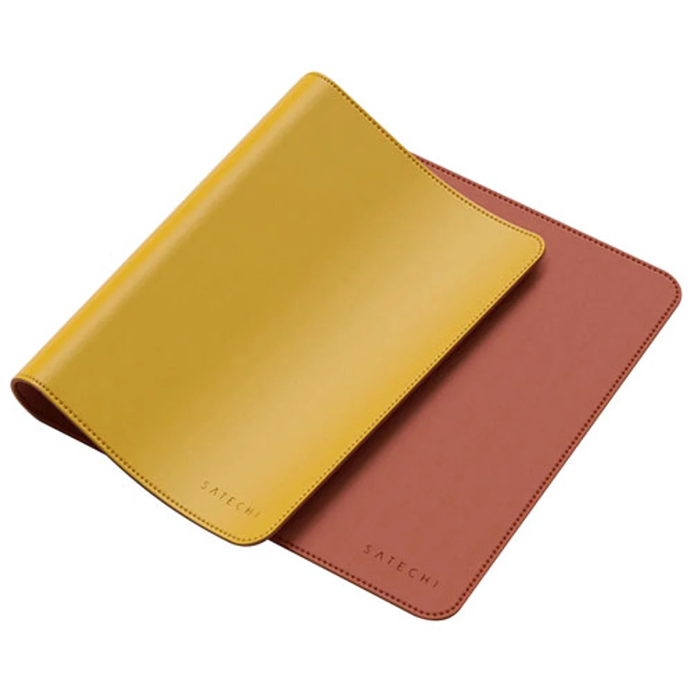 Satechi Dual Sided Eco-Leather Deskmate Desk Mat - Yellow/Orange