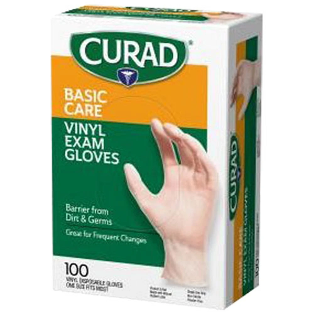 Medline CURAD Vinyl Gloves - 100 Count (CURCA4135R)