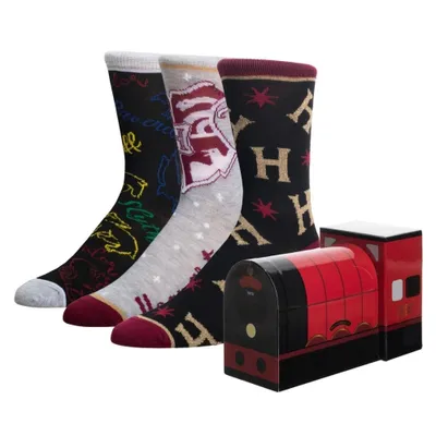 Harry Potter Hogwarts Express themed box - Crew socks 3 pack, size 10-13