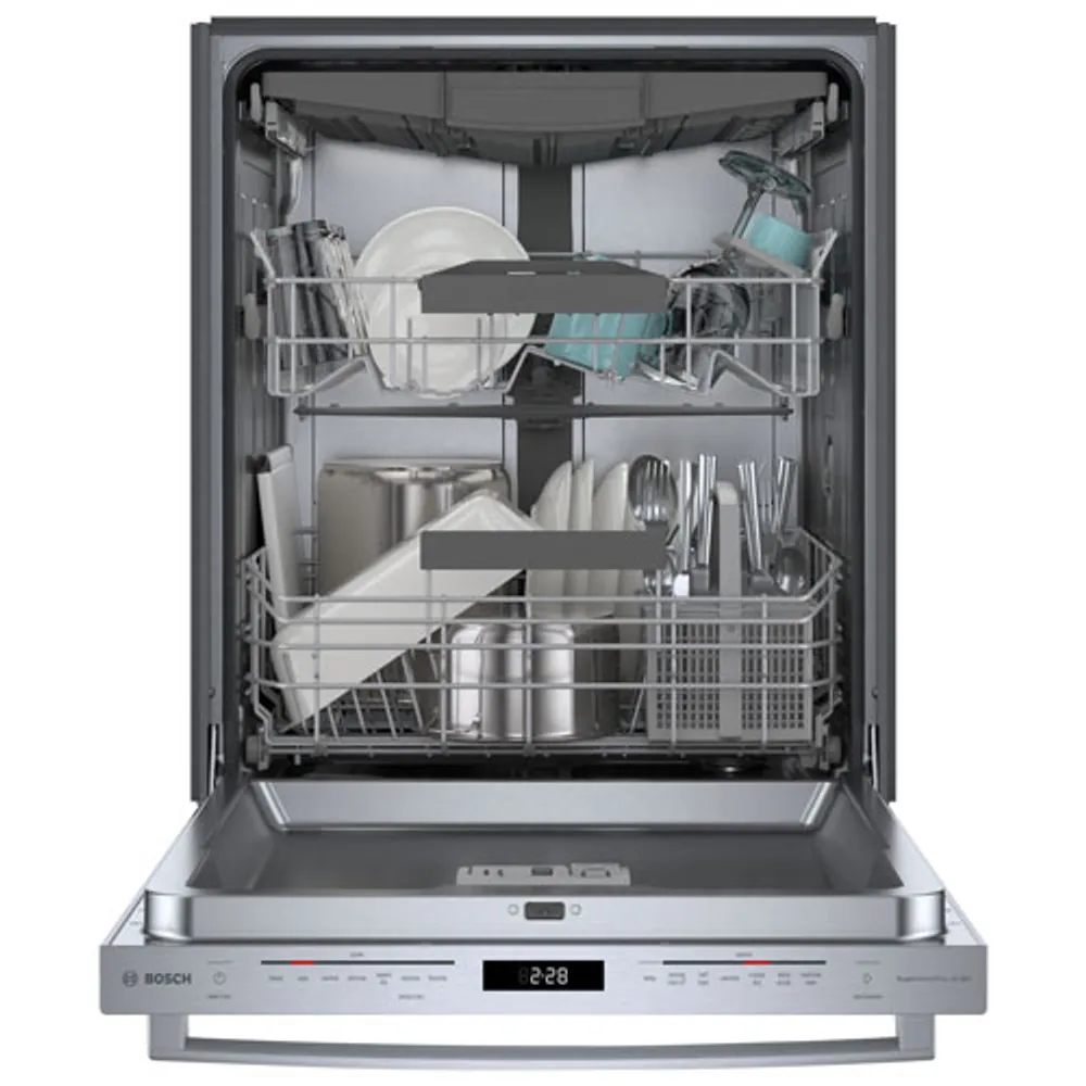 Bosch 800 Series 24" 42dB Built-In Dishwasher with Stainless Steel Tub & Third Rack (SHX78B75UC) - Stainless Steel