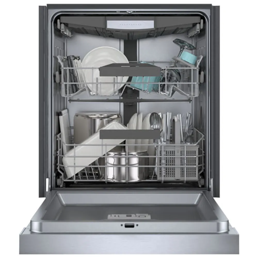 Bosch 24" 46dB Built-In Dishwasher with Stainless Steel Tub & Third Rack (SHE53B75UC) - Stainless Steel