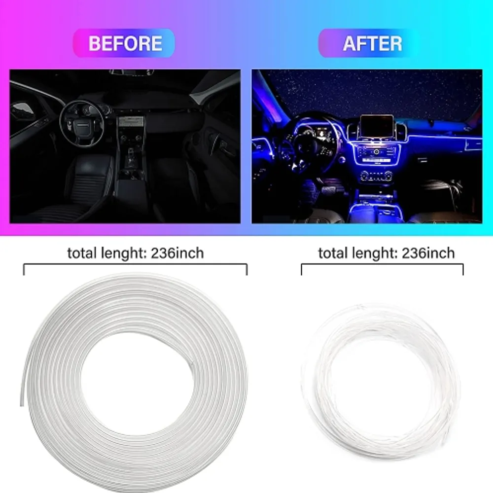 Car led interior strip lights, rgb ambient lighting kits, 16