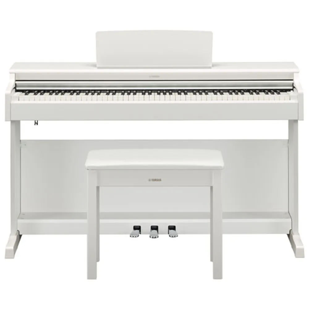 Yamaha ARIUS Standard 88-Key Weighted Hammer Action Digital Piano w/ Stand, Bench & 3 Pedals (YDP165)- White