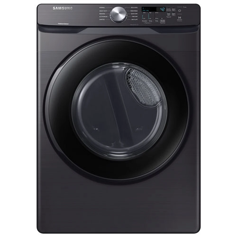 Open Box - Samsung 7.5 Cu. Ft. Electric Dryer (DVE45T6005V/AC) - Black Stainless Steel