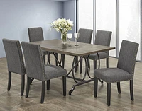 Elizabella Contemporary 7-Piece Formal Dining Set - Brown/Grey