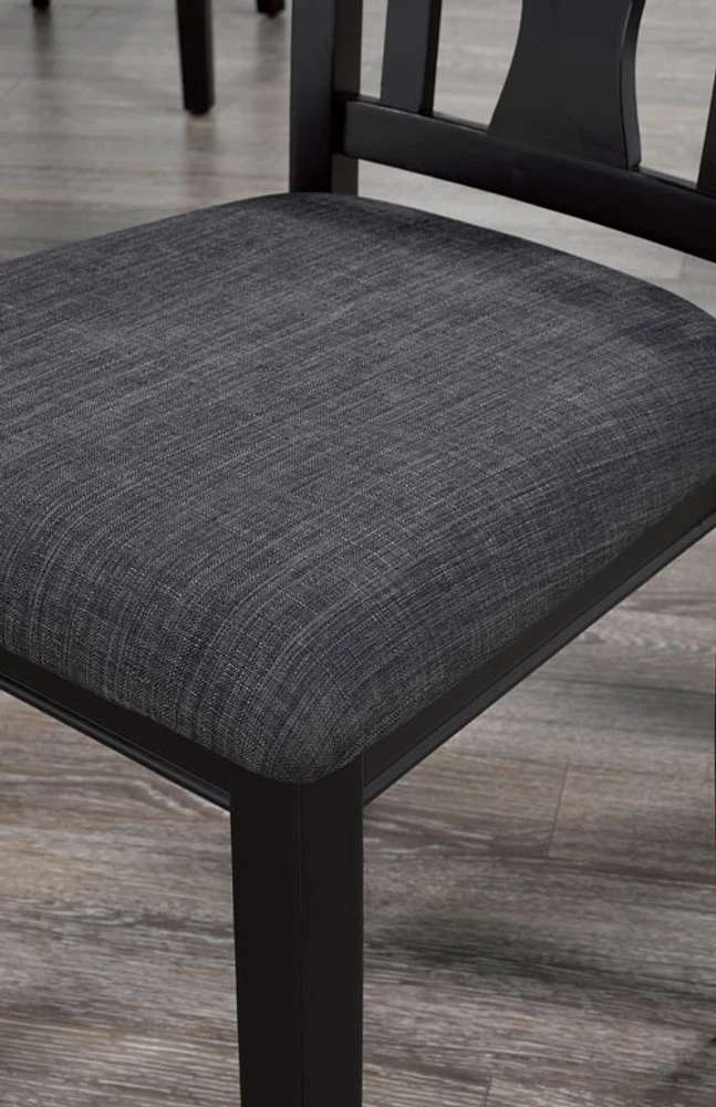 Chaise de salle à manger contemporaine en tissu Cayenne - Ensemble de 2 - Gris