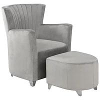 Sorrento Contemporary Fabric Dining Arm Chair - Set of 2 - Grey