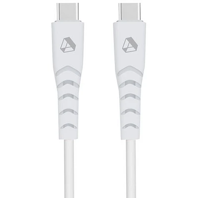 Câble de chargement/synchronisation USB-C à USB-C de 1,5 m (5 pi) d'Adreama (AD-GRSC-C-WHT) - Blanc