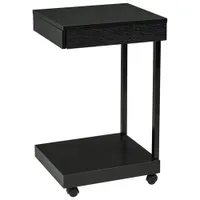 Brassex Contemporary Laptop Stand with Storage - Black