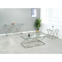 Sophia Contemporary Rectangular Sofa Table - Silver