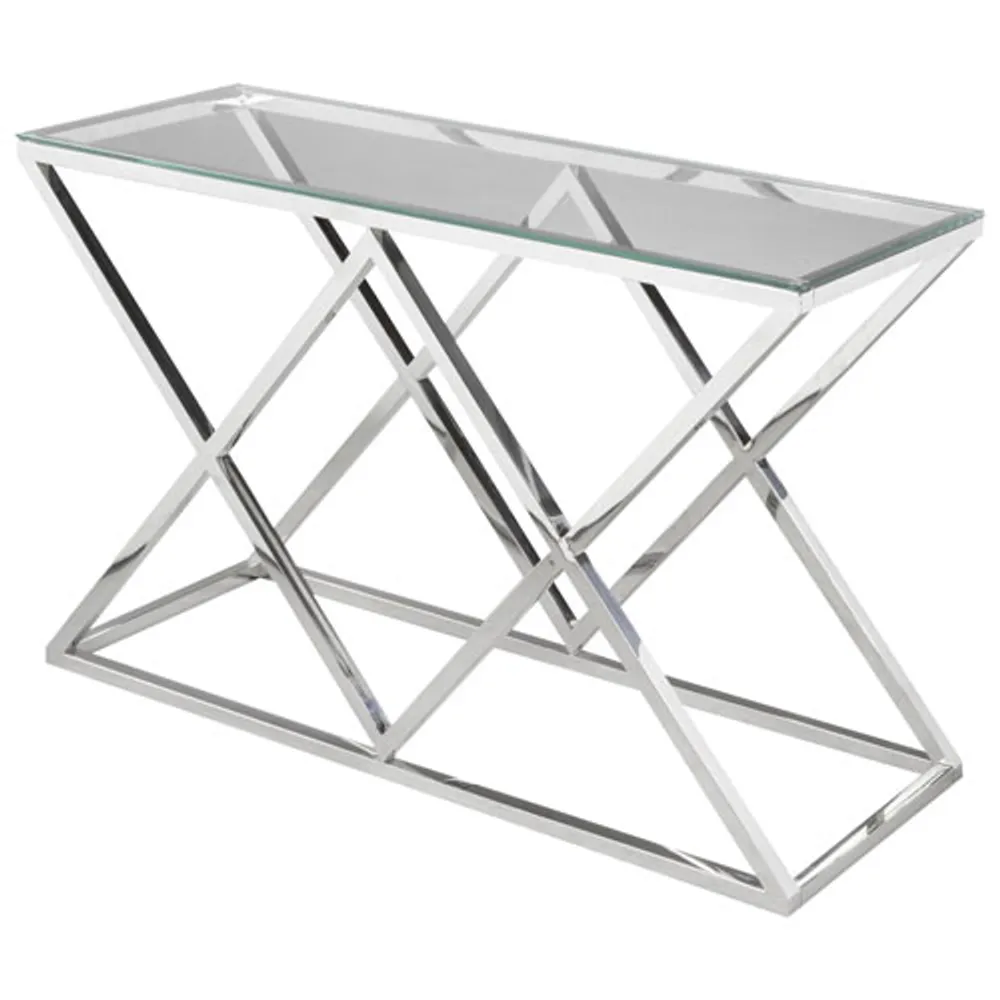 Sophia Contemporary Rectangular Sofa Table - Silver