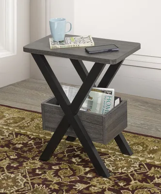 Chairside Contemporary Accent Table - Black/Grey