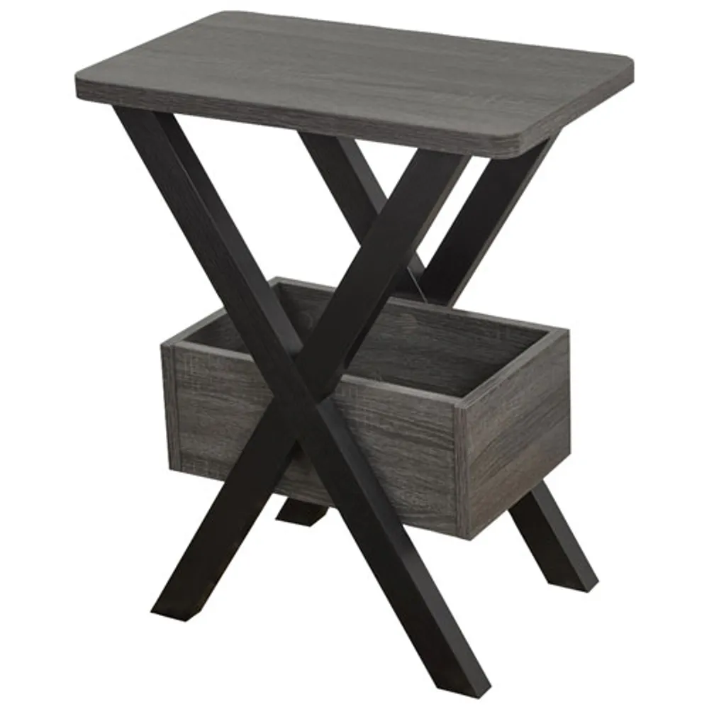 Chairside Contemporary Accent Table - Black/Grey