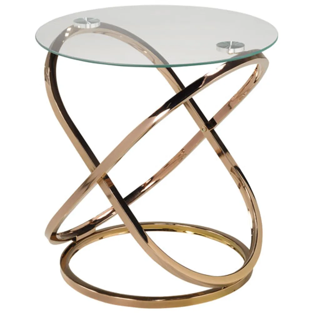 Table d'appoint ronde contemporaine Soho - Rose doré