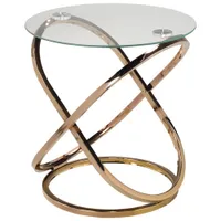 Soho Contemporary Round Accent Table - Rose Gold