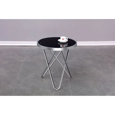 Avery Contempoarary Accent Table - Silver