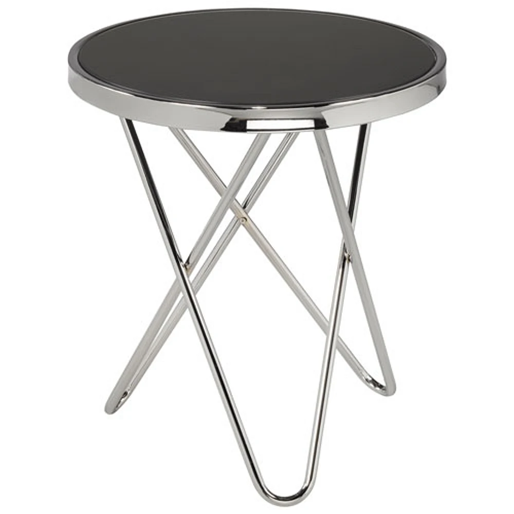 Avery Contempoarary Accent Table - Silver