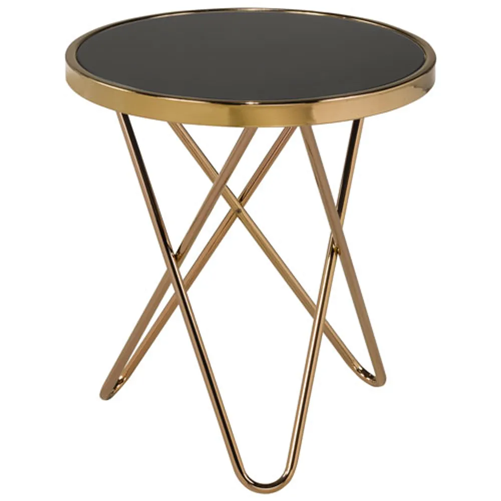 Alexis Contemporary Round Accent Table - Rose Gold