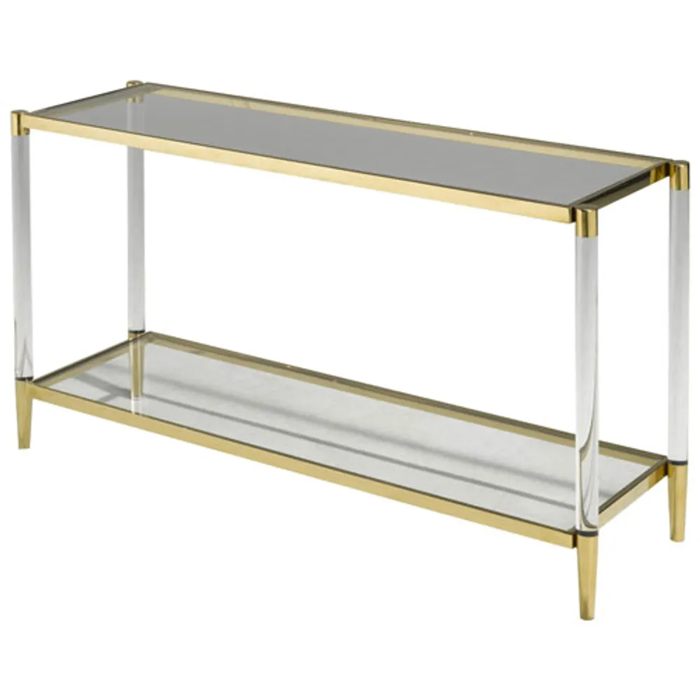 Emma Contemporary Rectangular Console Table - Acrylic/Gold