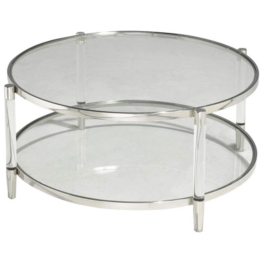 Emma Contemporary Round Coffee Table - Acrylic/Silver