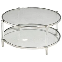 Emma Contemporary Round Coffee Table - Acrylic/Silver