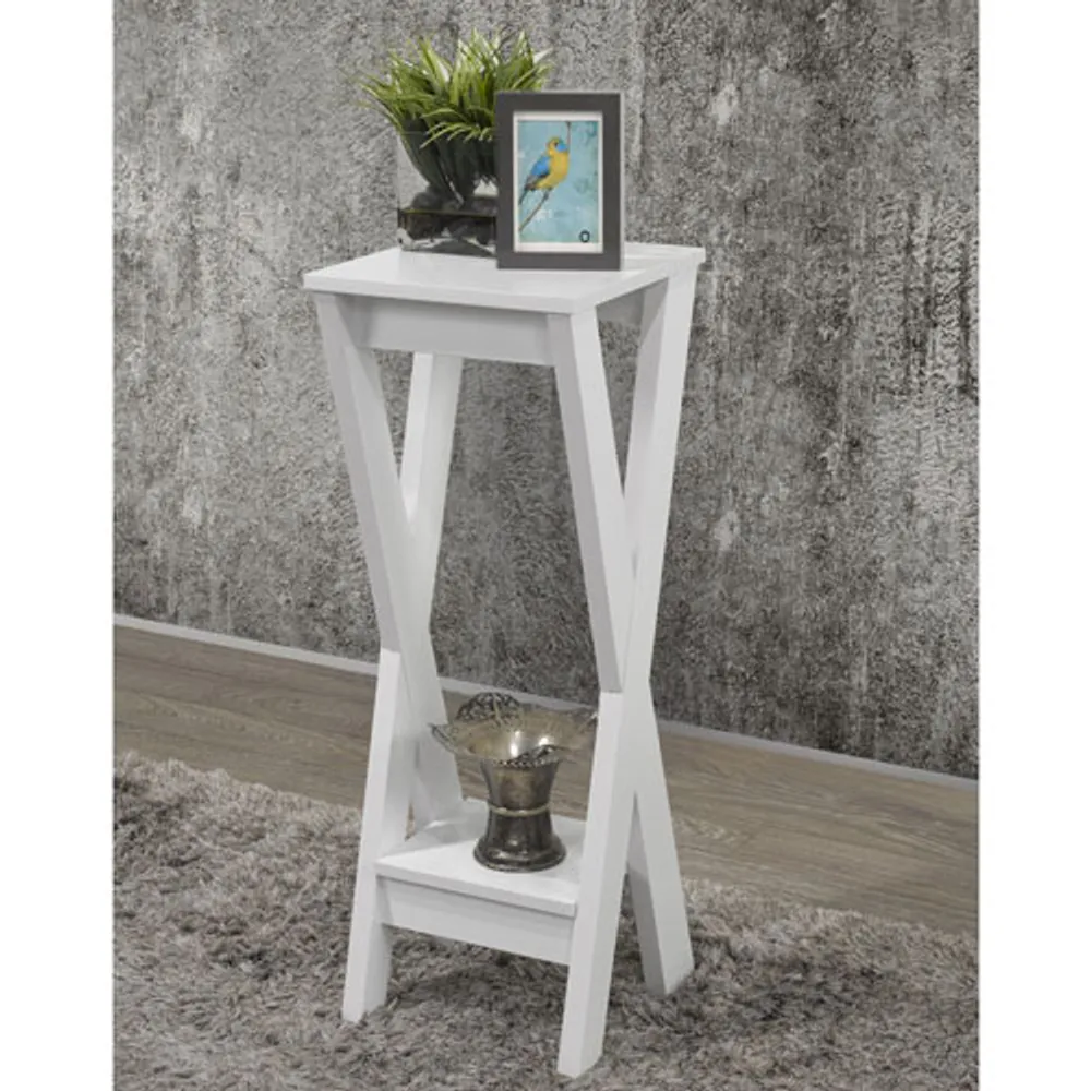 Dixie Contemporary Rectangular Plant Stand - White