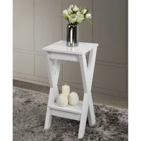 Brassex Contemporary Rectangular Plant Stand - White