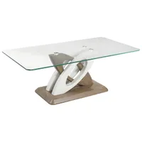 Tuscan Contemporary Rectangular Coffee Table - White/Walnut