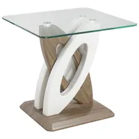 Tuscan Contemporary Rectangular End Table - White/Walnut