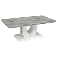 Ella Contemporary Rectangular Coffee Table - White/Grey