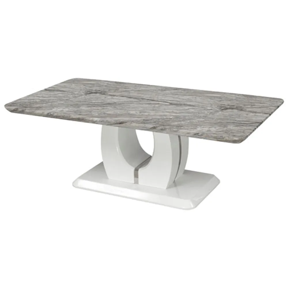 Ella Contemporary Rectangular Coffee Table - White/Grey