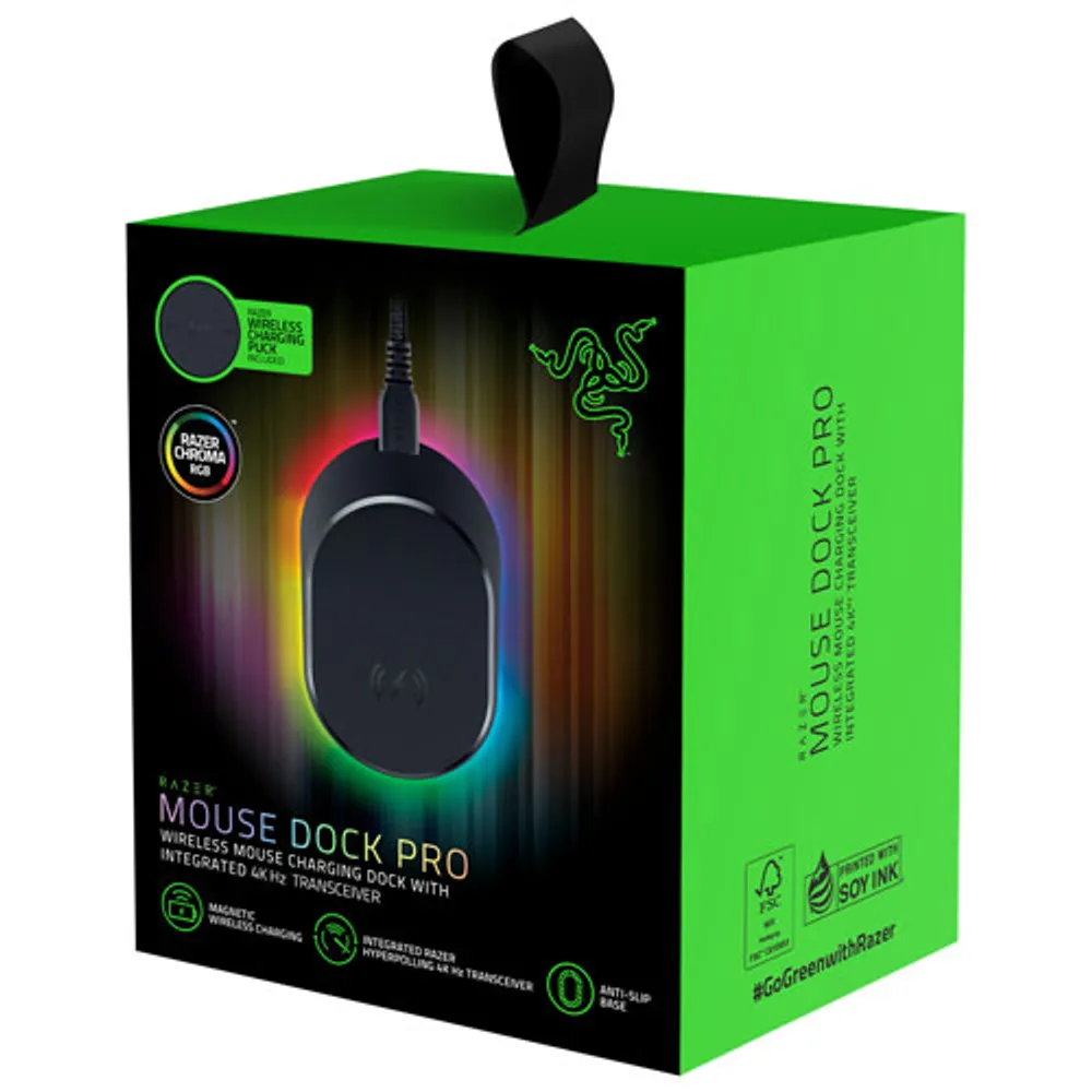 Razer Mouse Dock Pro with Wireless Charging Puck (RZ81-01990100-B3M1)